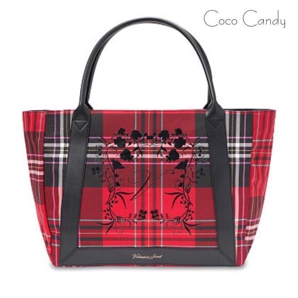 Victoria's Secret Handbags - 🆕Victoria's Secret Plaid Logo Tote Bag